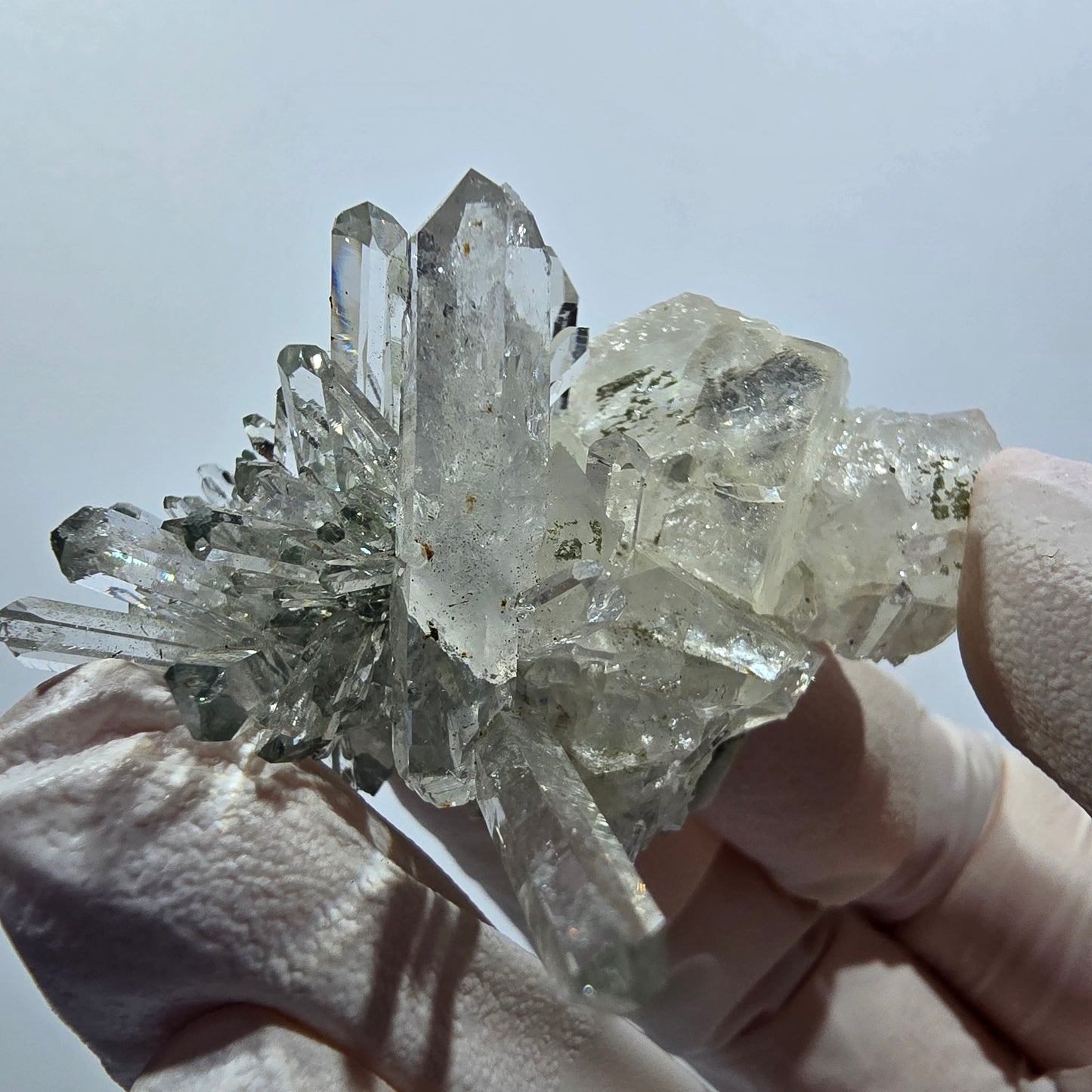 Starburst Quartz with Calcite, Chlorite on Matrix Streep Mine Goboboseb, Namibia 54*47*31mm #12616
