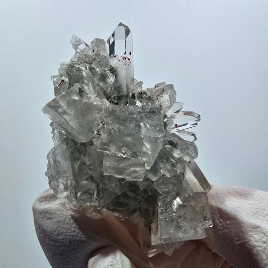 Starburst Quartz with Hematite, Calcite on Matrix, Streep Mine, Goboboseb, Namibia 53*32*23mm #12617