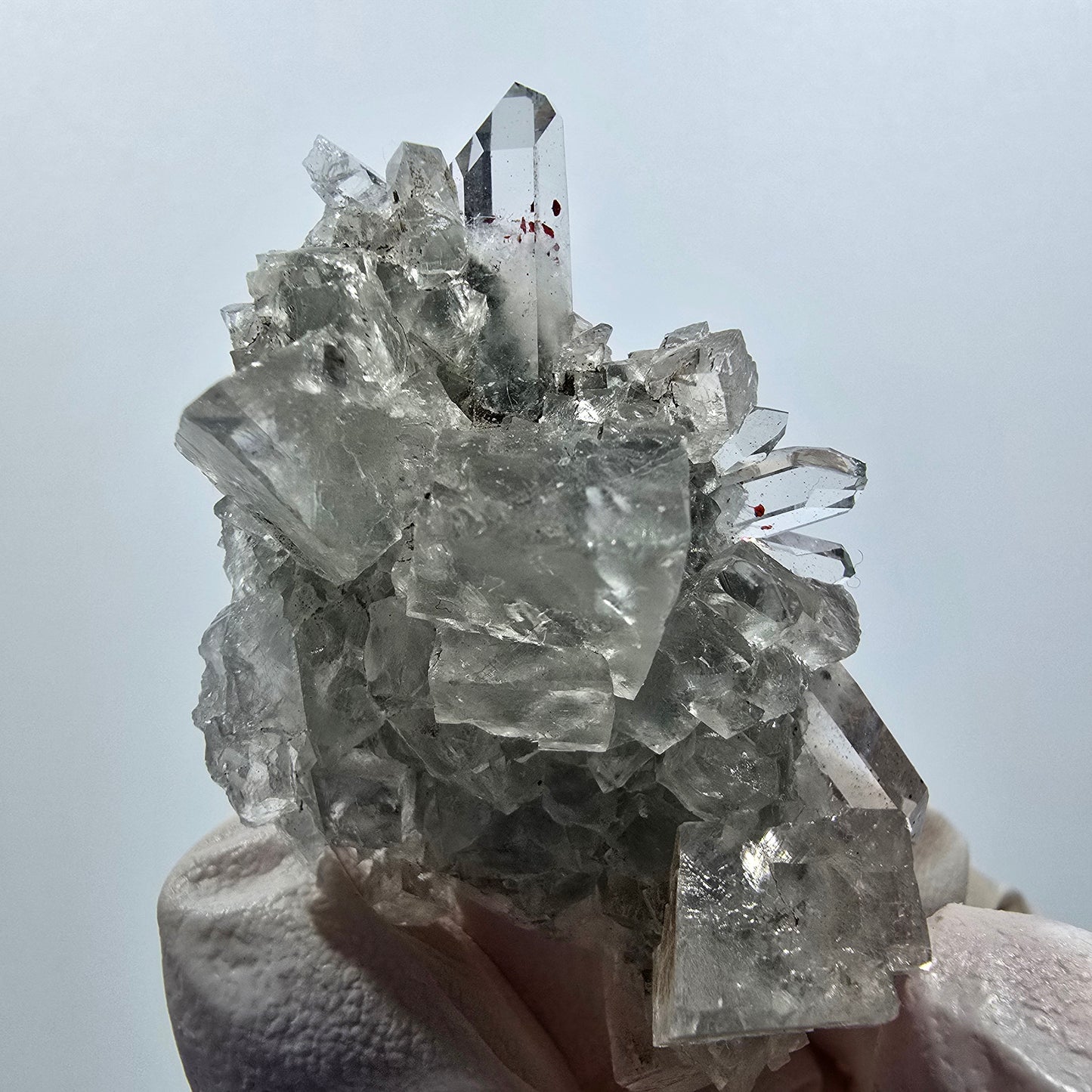 Starburst Quartz with Hematite, Calcite on Matrix, Streep Mine, Goboboseb, Namibia 53*32*23mm #12617