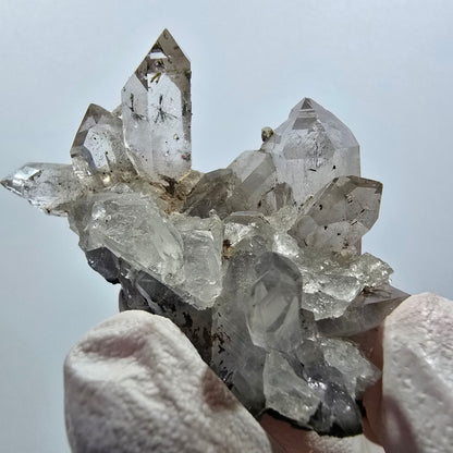 Quartz rare avec épidote, calcite sur matrice, mine Streep Goboboseb, Namibie 44*31*25mm #12619