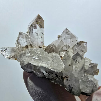 Quartz rare avec épidote, calcite sur matrice, mine Streep Goboboseb, Namibie 44*31*25mm #12619