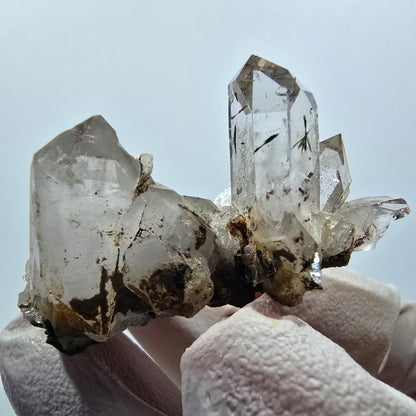 Quartz rare avec épidote, calcite sur matrice, mine Streep Goboboseb, Namibie 44*31*25mm #12619