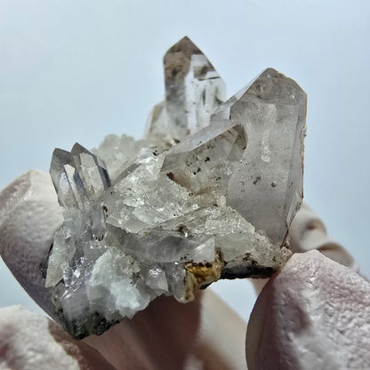 Quartz rare avec épidote, calcite sur matrice, mine Streep Goboboseb, Namibie 44*31*25mm #12619