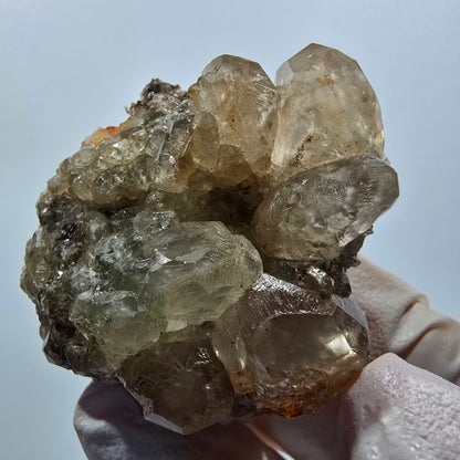 Rare Calcite avec Quartz sur matrice, mine Streep Goboboseb, Namibie 48*41*22mm #12622