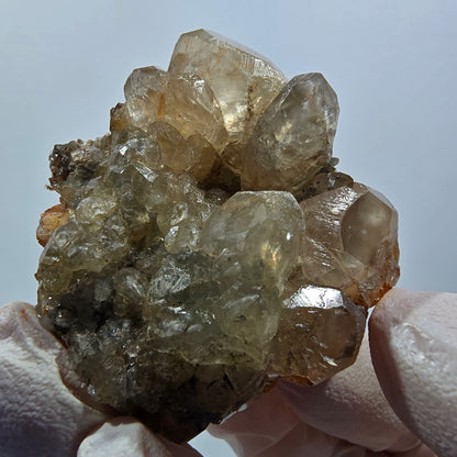 Rare Calcite avec Quartz sur matrice, mine Streep Goboboseb, Namibie 48*41*22mm #12622