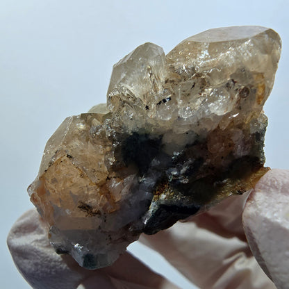 Rare Calcite avec Quartz sur matrice, mine Streep Goboboseb, Namibie 48*41*22mm #12622