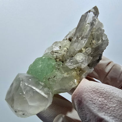 Quartz et préhnite rares, spécimen de calcite Mine de Streep Goboboseb Namibie 63*36*24mm #12624