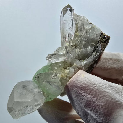 Quartz et préhnite rares, spécimen de calcite Mine de Streep Goboboseb Namibie 63*36*24mm #12624