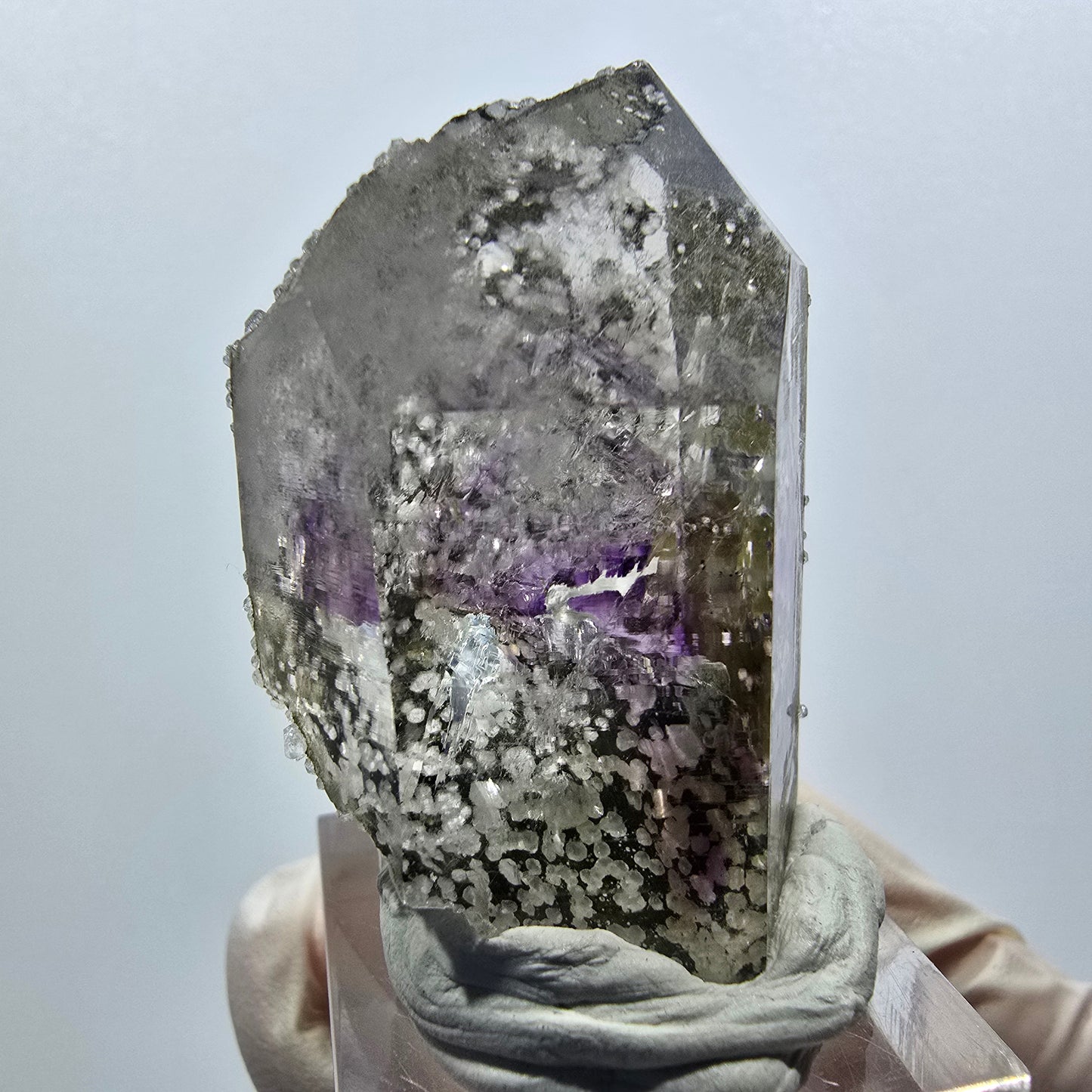 Phantom Amethyst with Analcime, Chlorite Streep Mine Goboboseb, Namibia 45*26*24mm #12627