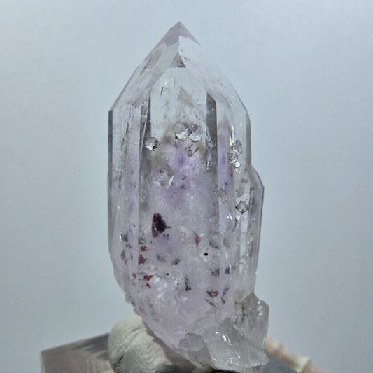 Enhydro Harlekin Skelett Phantom Amethyst mit Analcim Streep Mine Namibia 45*23*15mm #12629