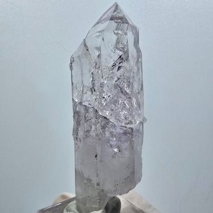 Améthyste fantôme lémurienne avec analcime, préhnite mine de Streep Goboboseb, Namibie 66*22*17mm #12630