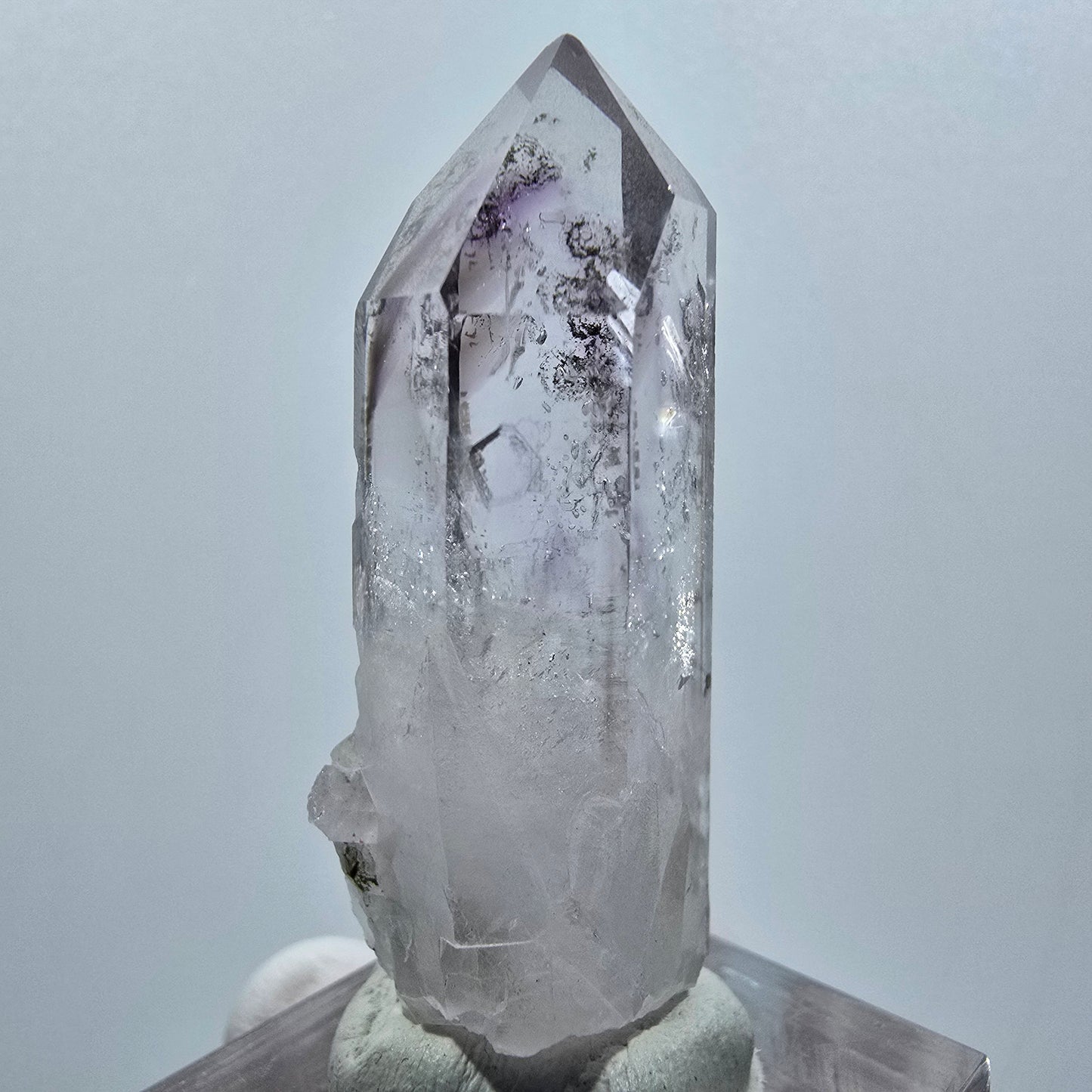 Fantôme Squelette Améthyste, Pointe de Chlorite Mine Streep Goboboseb, Namibie 46*16*14mm #12632