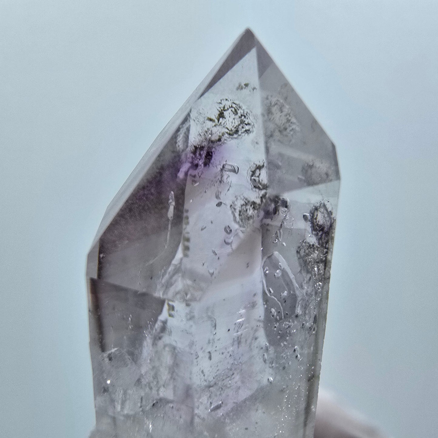 Fantôme Squelette Améthyste, Pointe de Chlorite Mine Streep Goboboseb, Namibie 46*16*14mm #12632