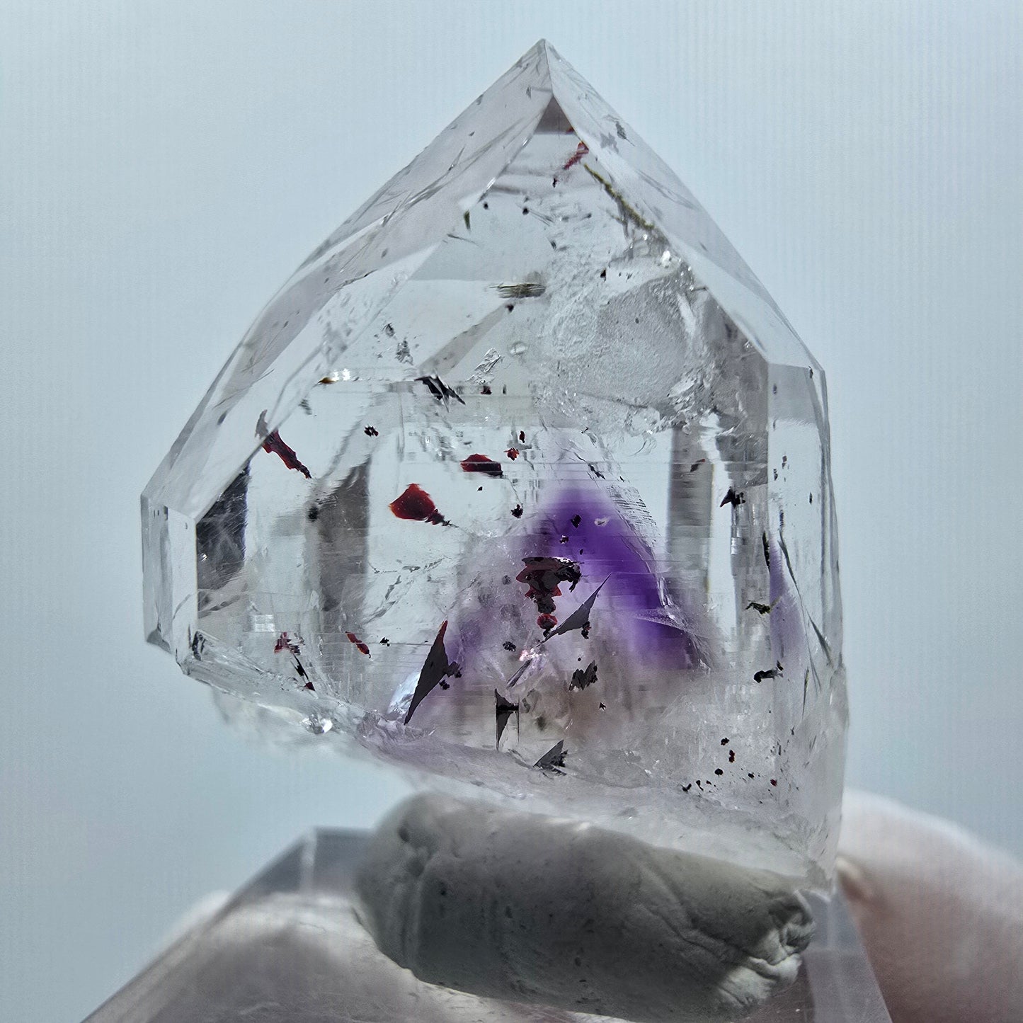 Harlekin Skelett Phantom Amethyst, Epidot Spitze Streep Mine Goboboseb, Namibia 37*29*20mm #12636
