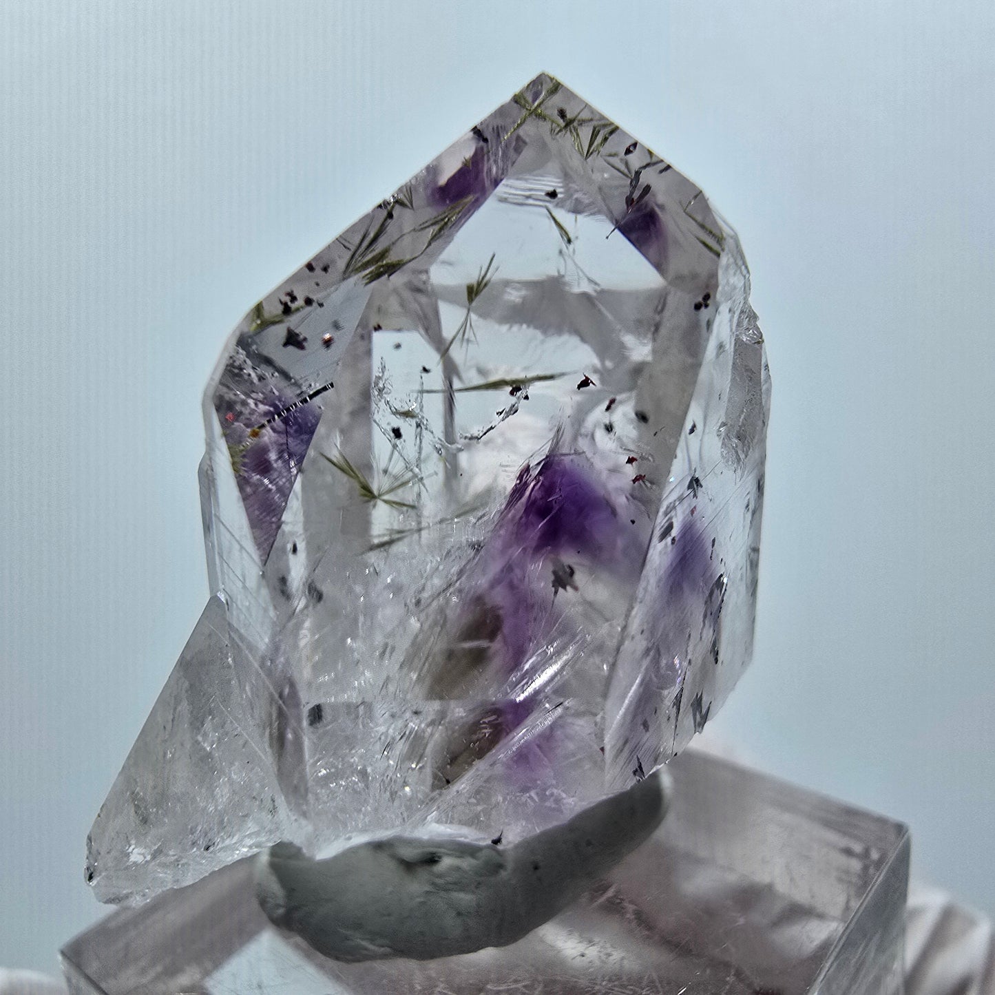 Harlekin Skelett Phantom Amethyst, Epidot Spitze Streep Mine Goboboseb, Namibia 37*29*20mm #12636