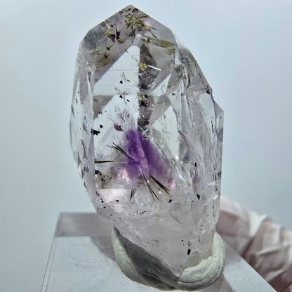 Harlekin Skelett Phantom Amethyst, Epidot Spitze Streep Mine Goboboseb, Namibia 37*29*20mm #12636
