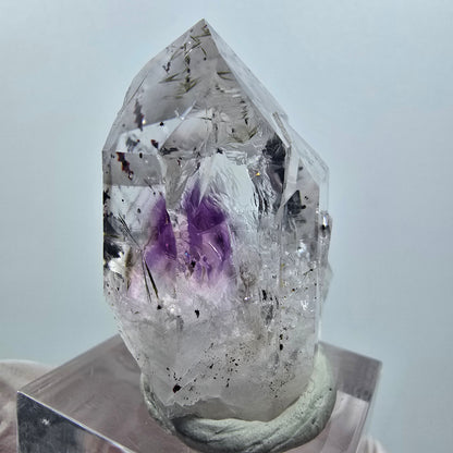 Harlekin Skelett Phantom Amethyst, Epidot Spitze Streep Mine Goboboseb, Namibia 37*29*20mm #12636