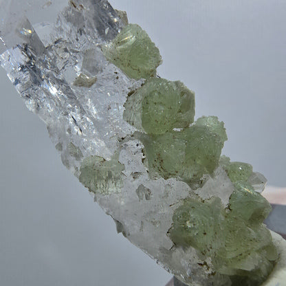Lemurian Quartz with Prehnite Tip Streep Mine Goboboseb, Namibia 52*18*17mm #12638