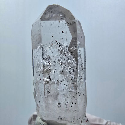 Enhydro Lemurian Phantom Rauchquarz, Hämatit, 4x Blase Streep Mine Namibia 55*21*20mm #12640