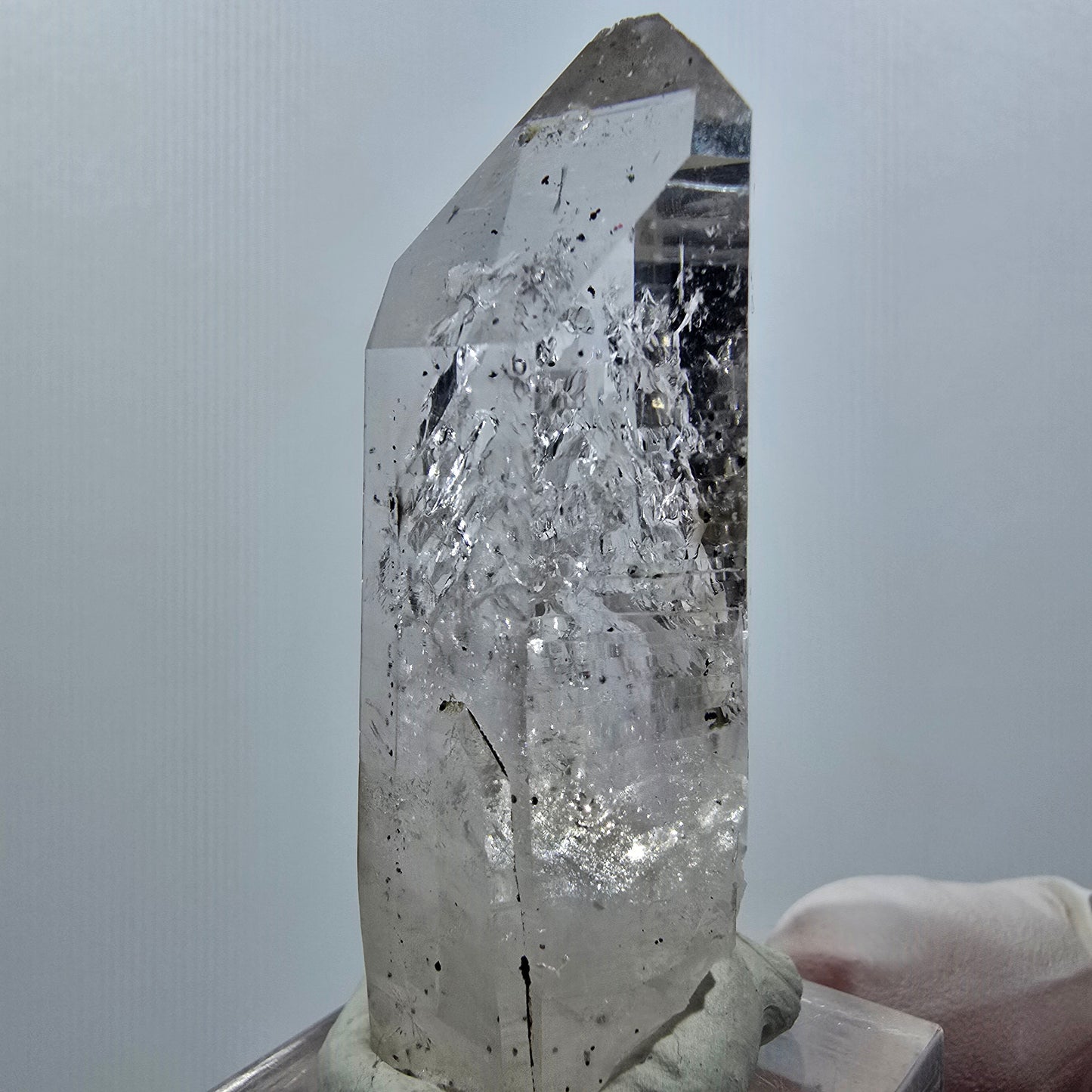 Enhydro Lemurian Phantom Rauchquarz, Hämatit, 4x Blase Streep Mine Namibia 55*21*20mm #12640