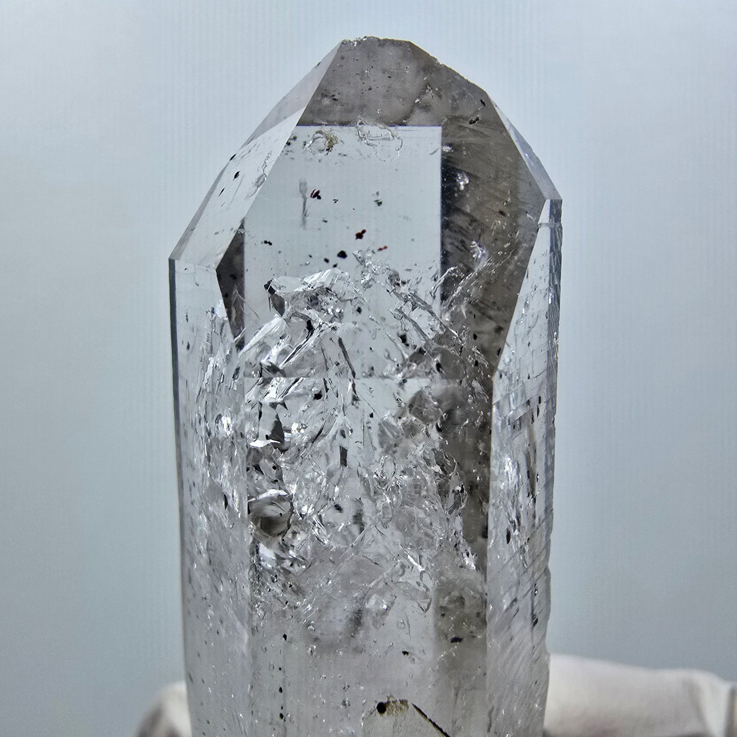 Enhydro Lemurian Phantom Rauchquarz, Hämatit, 4x Blase Streep Mine Namibia 55*21*20mm #12640