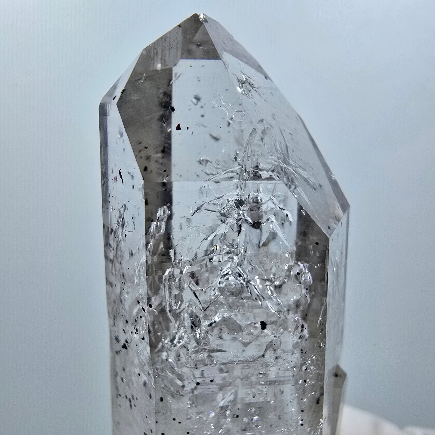 Enhydro Lemurian Phantom Rauchquarz, Hämatit, 4x Blase Streep Mine Namibia 55*21*20mm #12640
