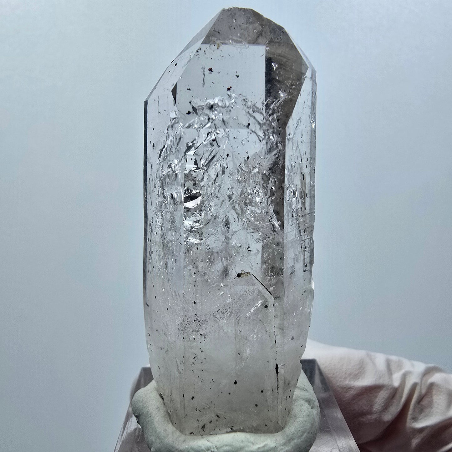 Enhydro Lemurian Phantom Rauchquarz, Hämatit, 4x Blase Streep Mine Namibia 55*21*20mm #12640