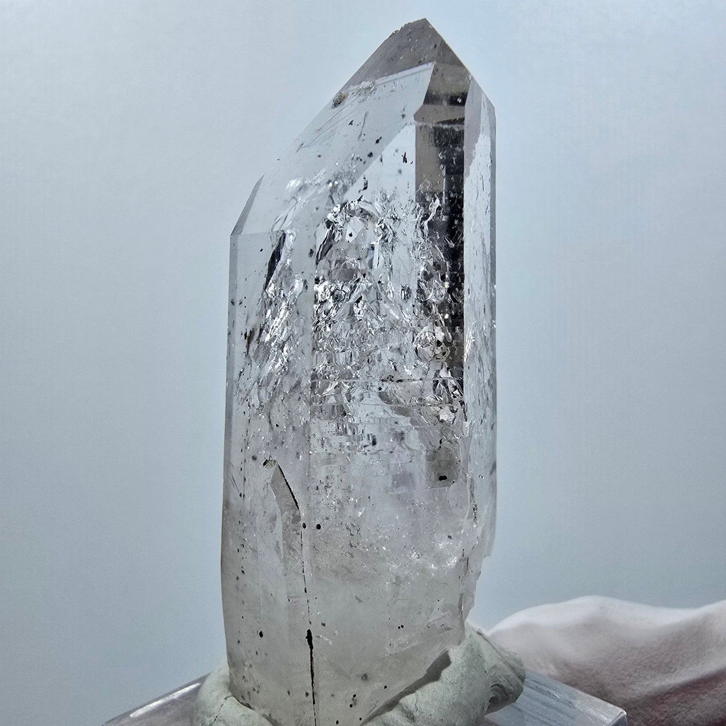Enhydro Lemurian Phantom Rauchquarz, Hämatit, 4x Blase Streep Mine Namibia 55*21*20mm #12640