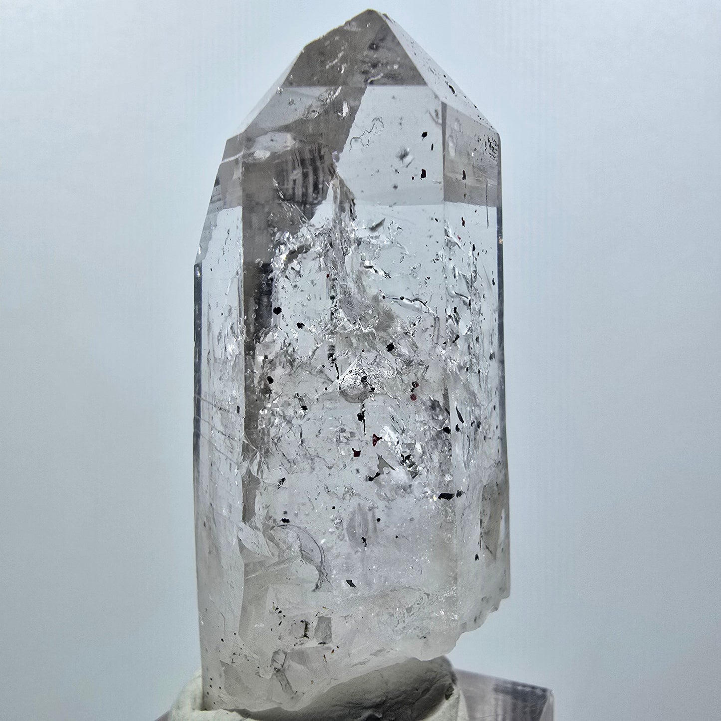 Enhydro Lemurian Phantom Rauchquarz, Hämatit, 4x Blase Streep Mine Namibia 55*21*20mm #12640