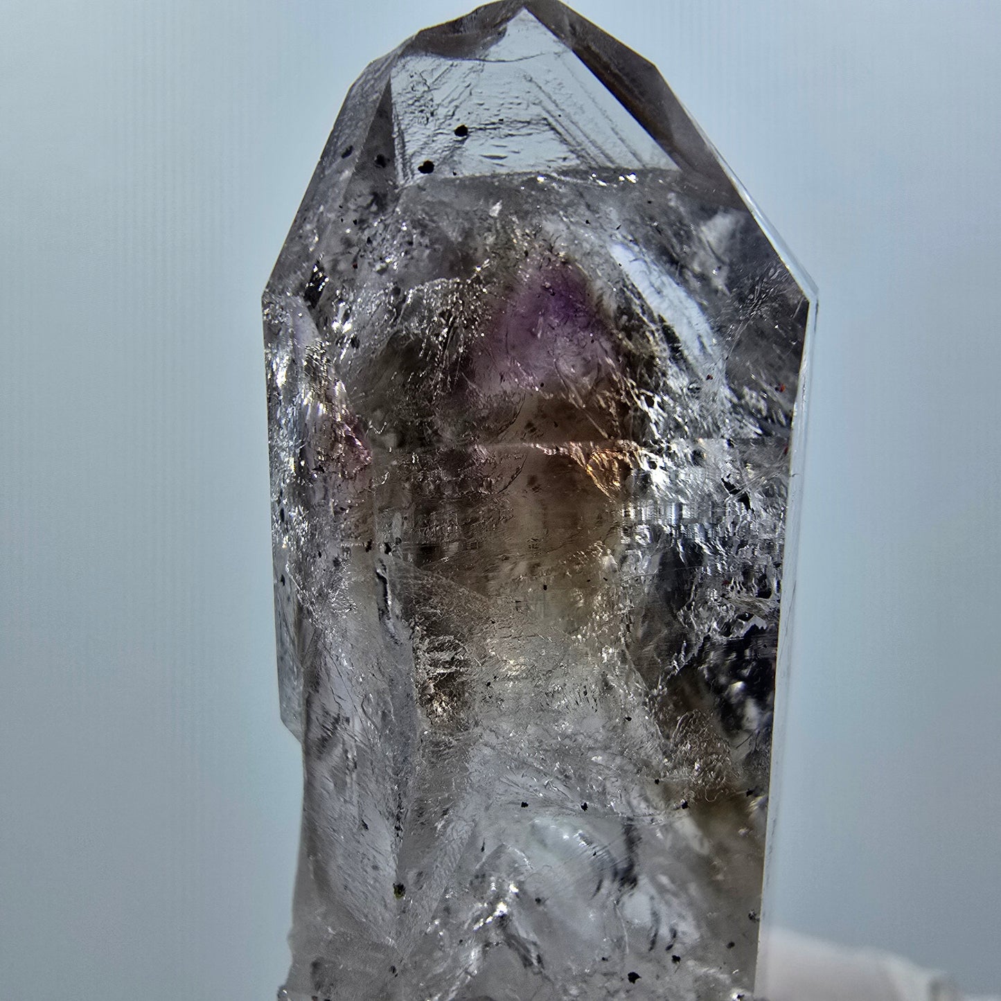 Enhydro Lemurian Phantom Skeletal Amethyst, Hematite 2x Bubble Streep Mine Namibia 59*22*22mm #12641