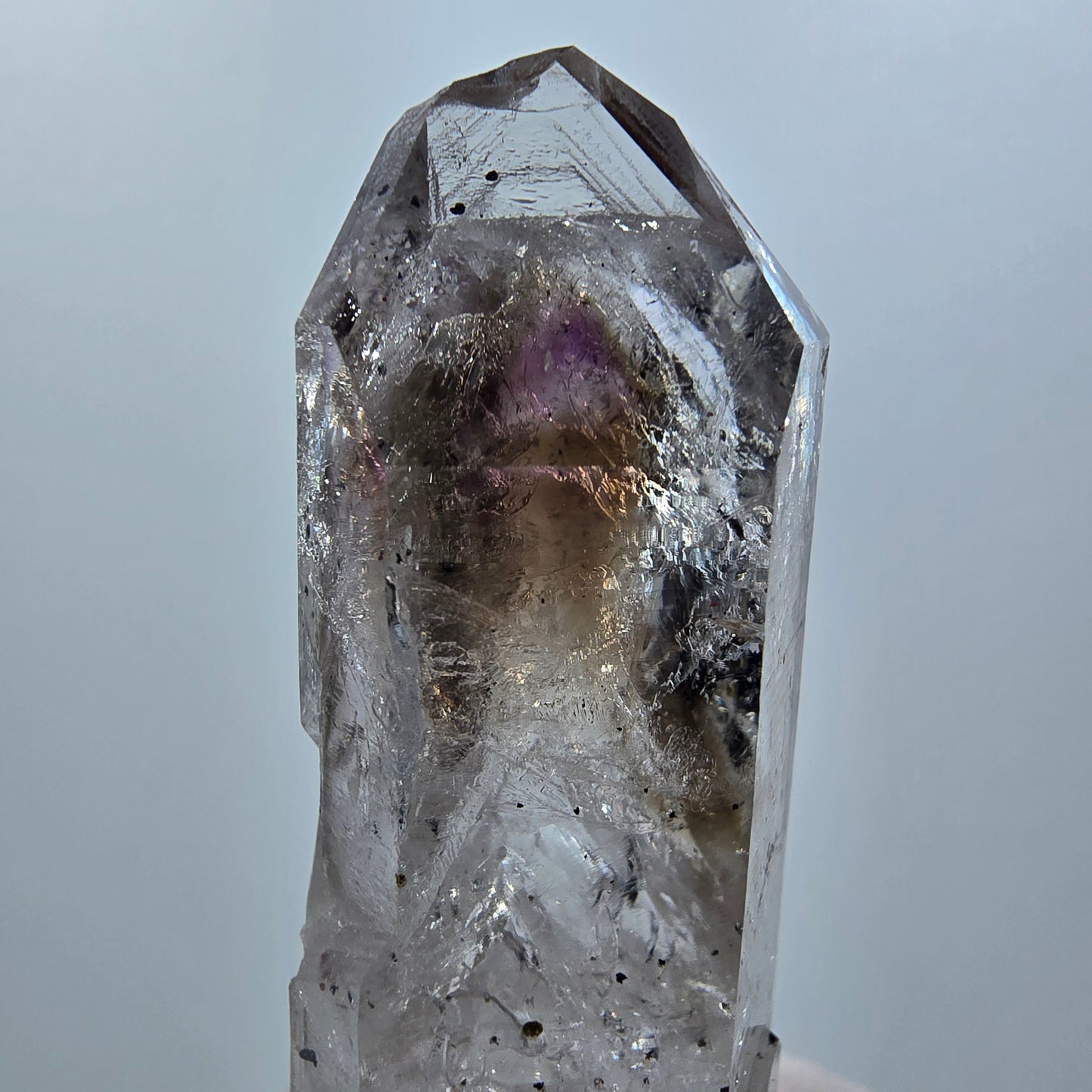 Enhydro Lemurian Phantom Skeletal Amethyst, Hematite 2x Bubble Streep Mine Namibia 59*22*22mm #12641