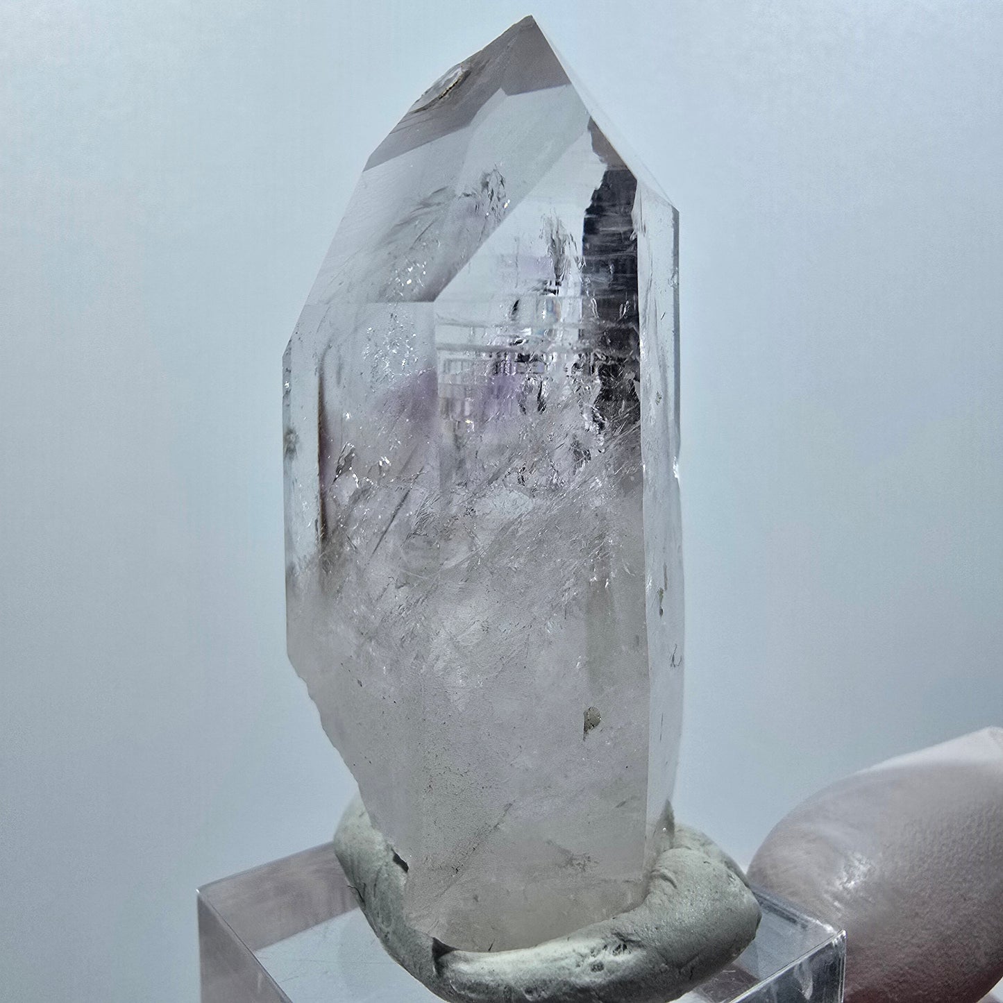 Pointe d'améthyste fantôme lémurienne Mine de Streep Goboboseb, Namibie 54*25*21mm #12643