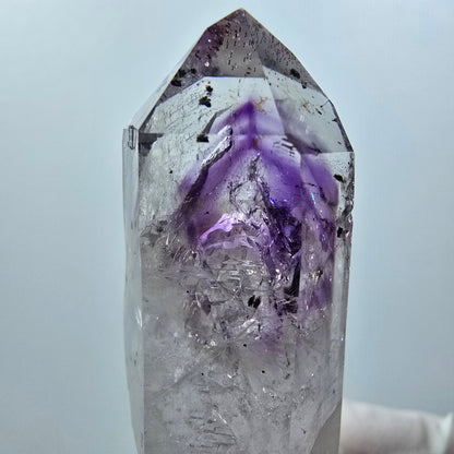 Harlekin Skelett Phantom Amethyst, Epidot Spitze Streep Mine Goboboseb, Namibia 54*19*19mm #12644