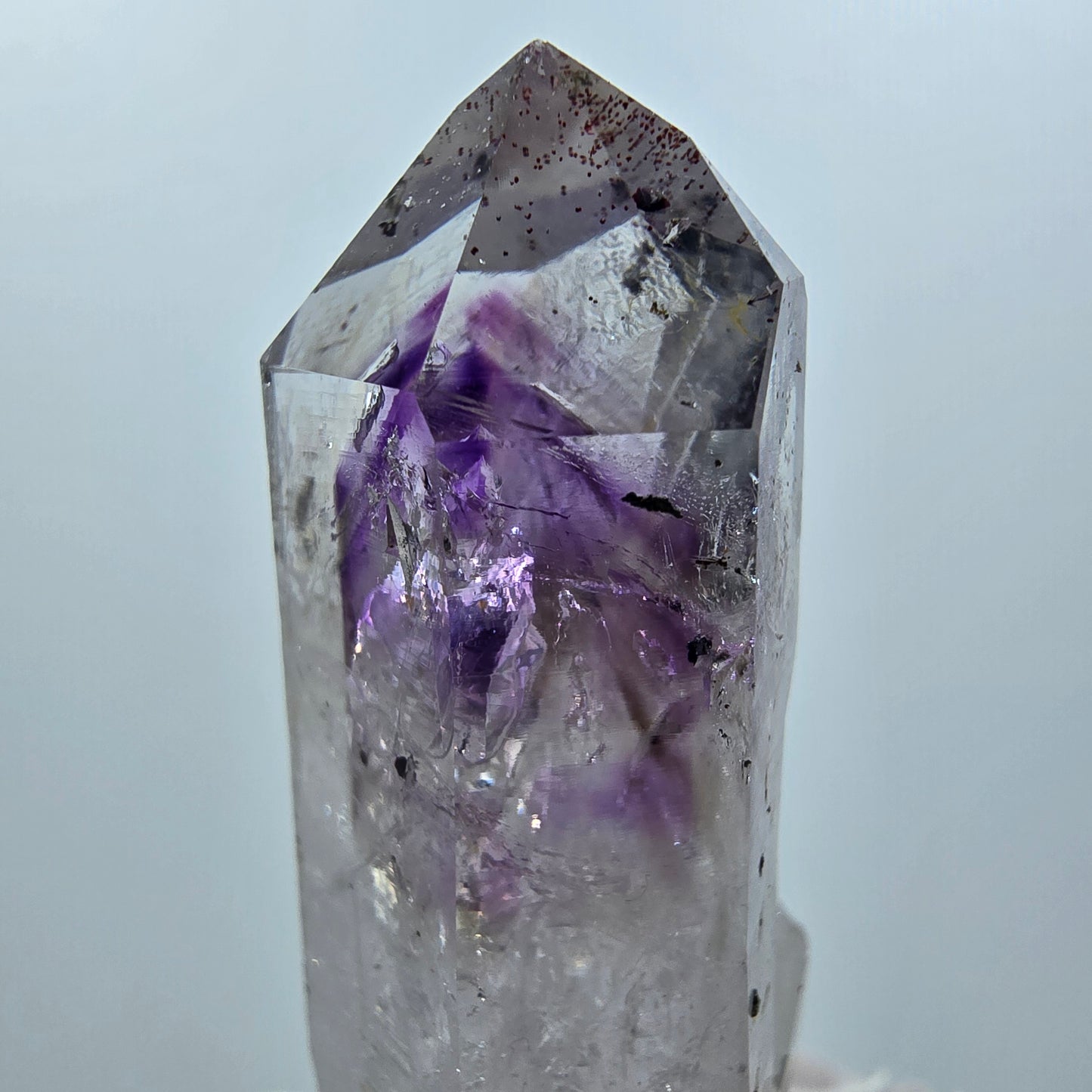 Harlekin Skelett Phantom Amethyst, Epidot Spitze Streep Mine Goboboseb, Namibia 54*19*19mm #12644