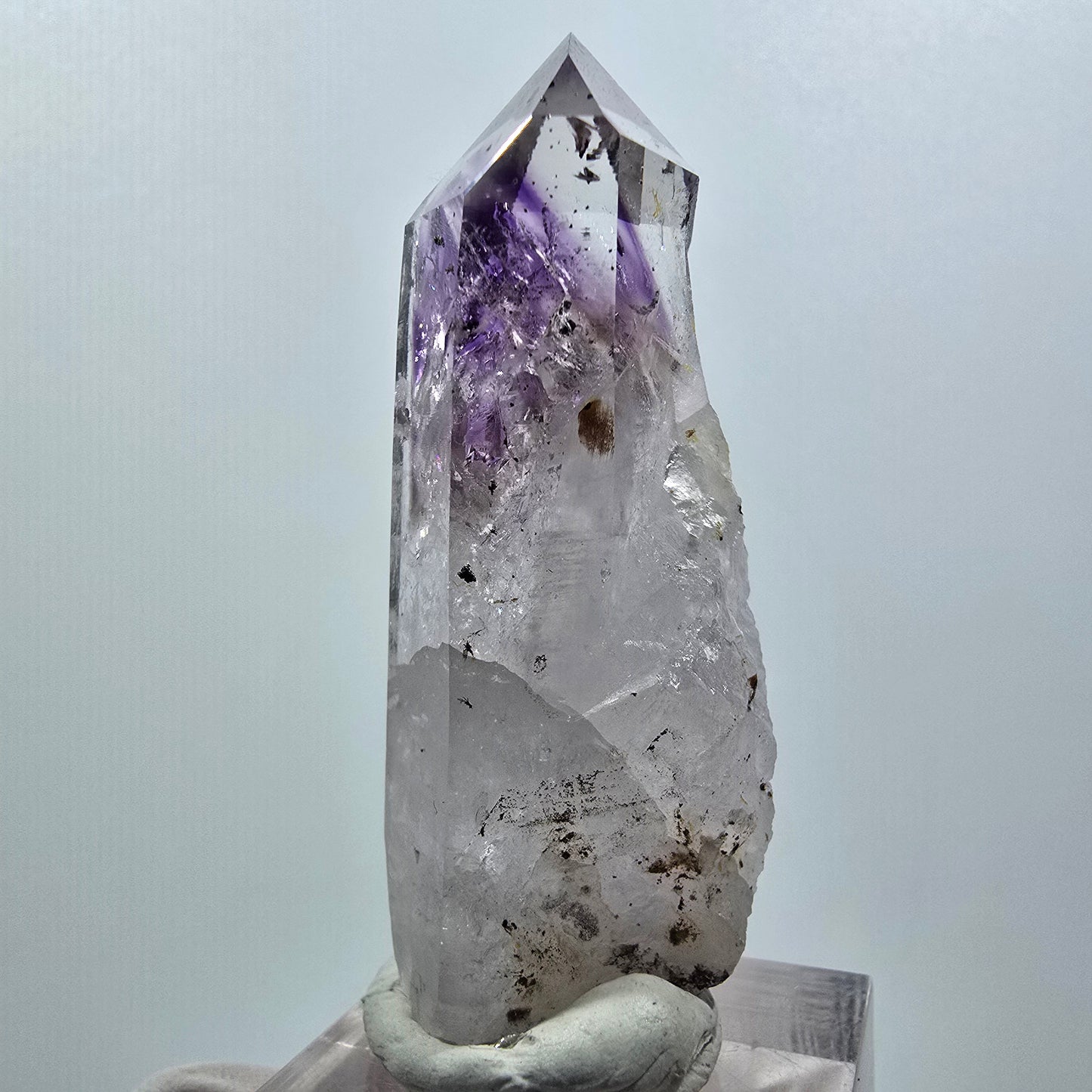 Harlekin Skelett Phantom Amethyst, Epidot Spitze Streep Mine Goboboseb, Namibia 54*19*19mm #12644
