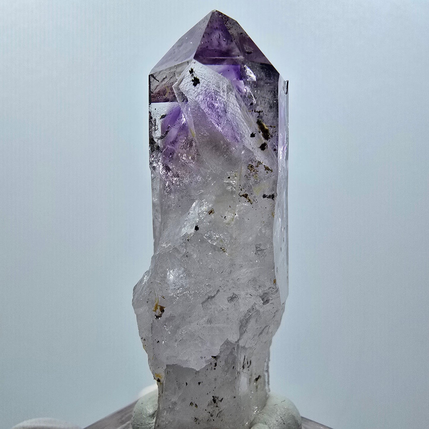 Harlekin Skelett Phantom Amethyst, Epidot Spitze Streep Mine Goboboseb, Namibia 54*19*19mm #12644
