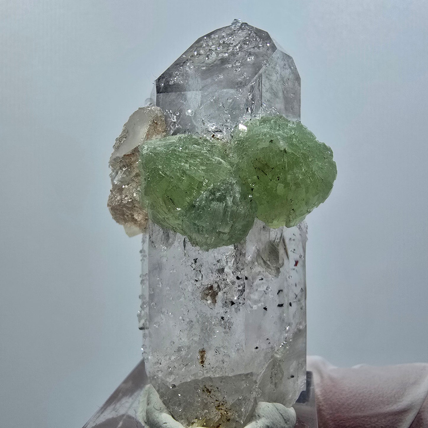 Harlequin Skeleton Phantom Amethyst, Analcime, Prehnite Calcite Streep Mine Namibia 56*30*24mm #12645
