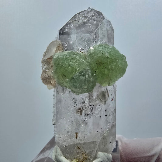 Harlequin Skeleton Phantom Amethyst, Analcime, Prehnite Calcite Streep Mine Namibia 56*30*24mm #12645
