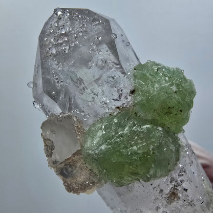 Harlequin Skeleton Phantom Amethyst, Analcime, Prehnite Calcite Streep Mine Namibia 56*30*24mm #12645