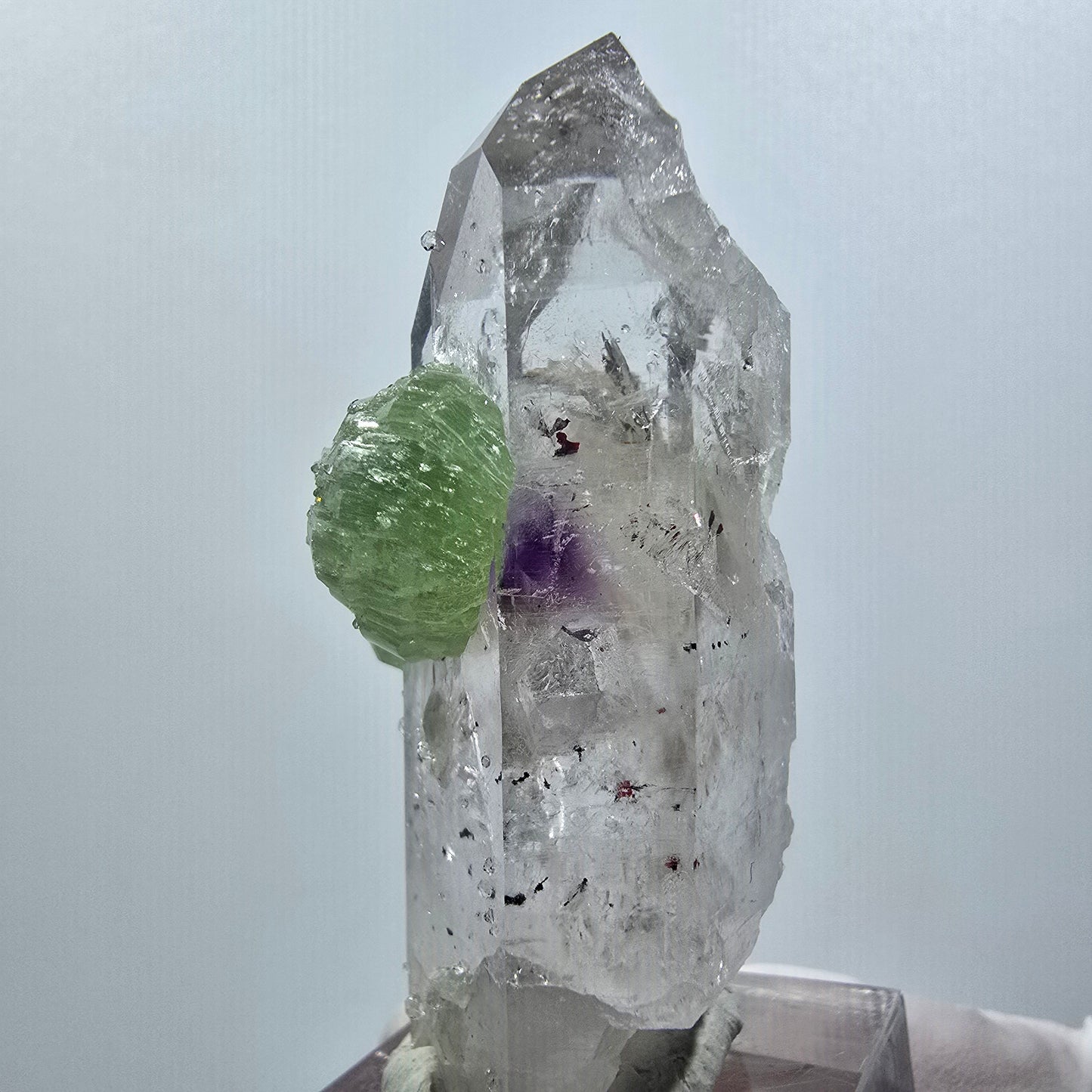 Harlequin Skeleton Phantom Amethyst, Analcime, Prehnite Calcite Streep Mine Namibia 56*30*24mm #12645