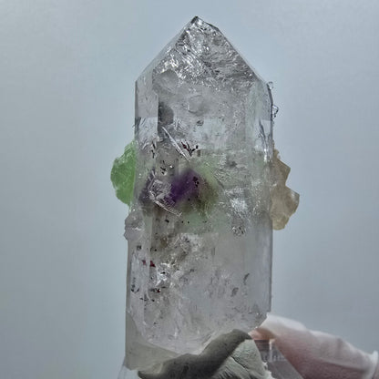 Harlequin Skeleton Phantom Amethyst, Analcime, Prehnite Calcite Streep Mine Namibia 56*30*24mm #12645