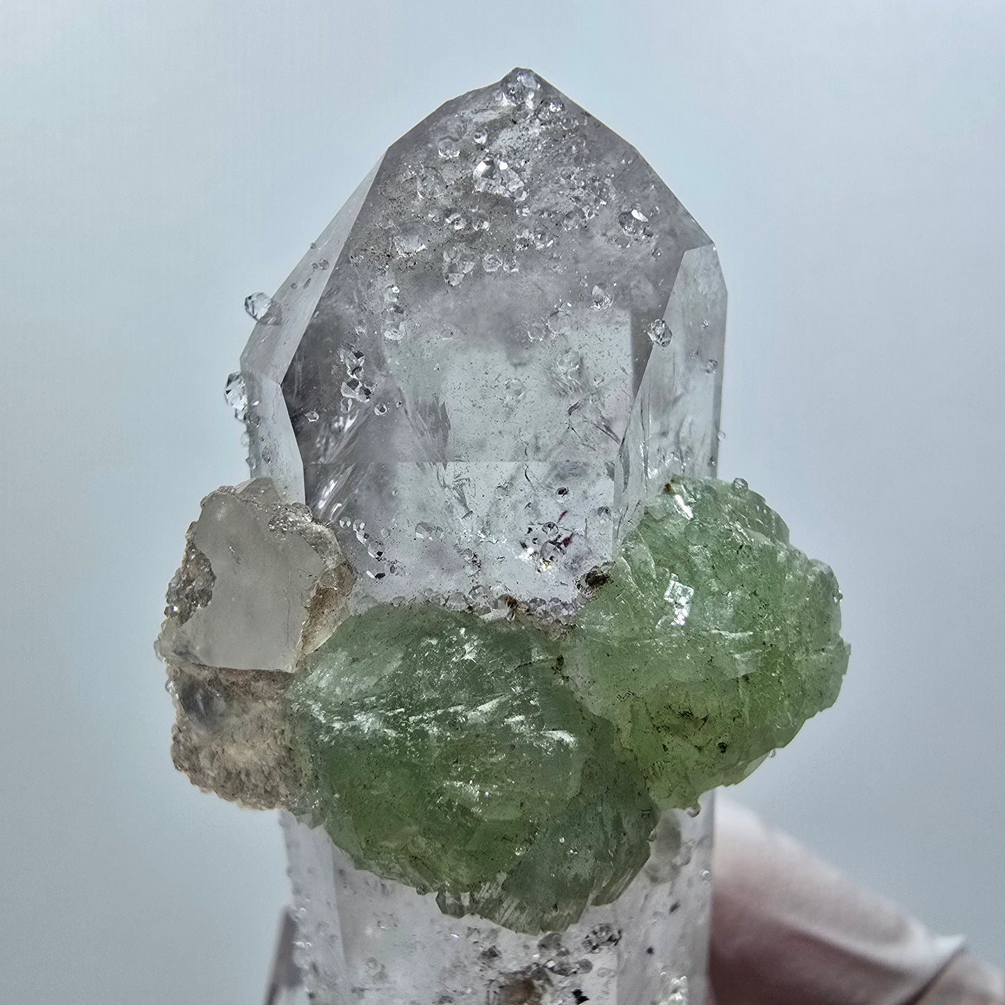 Harlequin Skeleton Phantom Amethyst, Analcime, Prehnite Calcite Streep Mine Namibia 56*30*24mm #12645