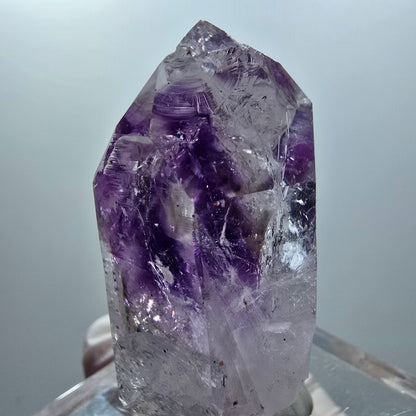 Améthyste fantôme squelette lémurien avec hématite, mine de Streep Goboboseb, Namibie 57*28*23mm #12646