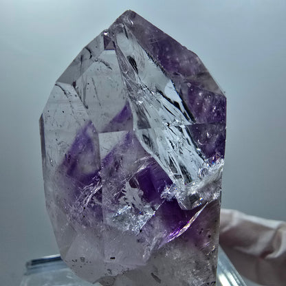 Améthyste fantôme squelette lémurien avec hématite, mine de Streep Goboboseb, Namibie 57*28*23mm #12646