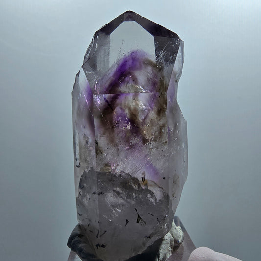 Enhydro Lemurian Phantom Amethyst, Hematite, Epidote 1x Bubble Streep Mine Namibia 56*27*22mm #12649