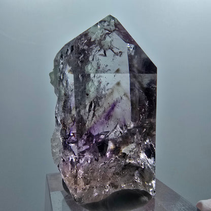 Harlekin Lemurian Phantom Amethyst mit Prehnit Streep Mine Goboboseb, Namibia 44*27*22mm #12650