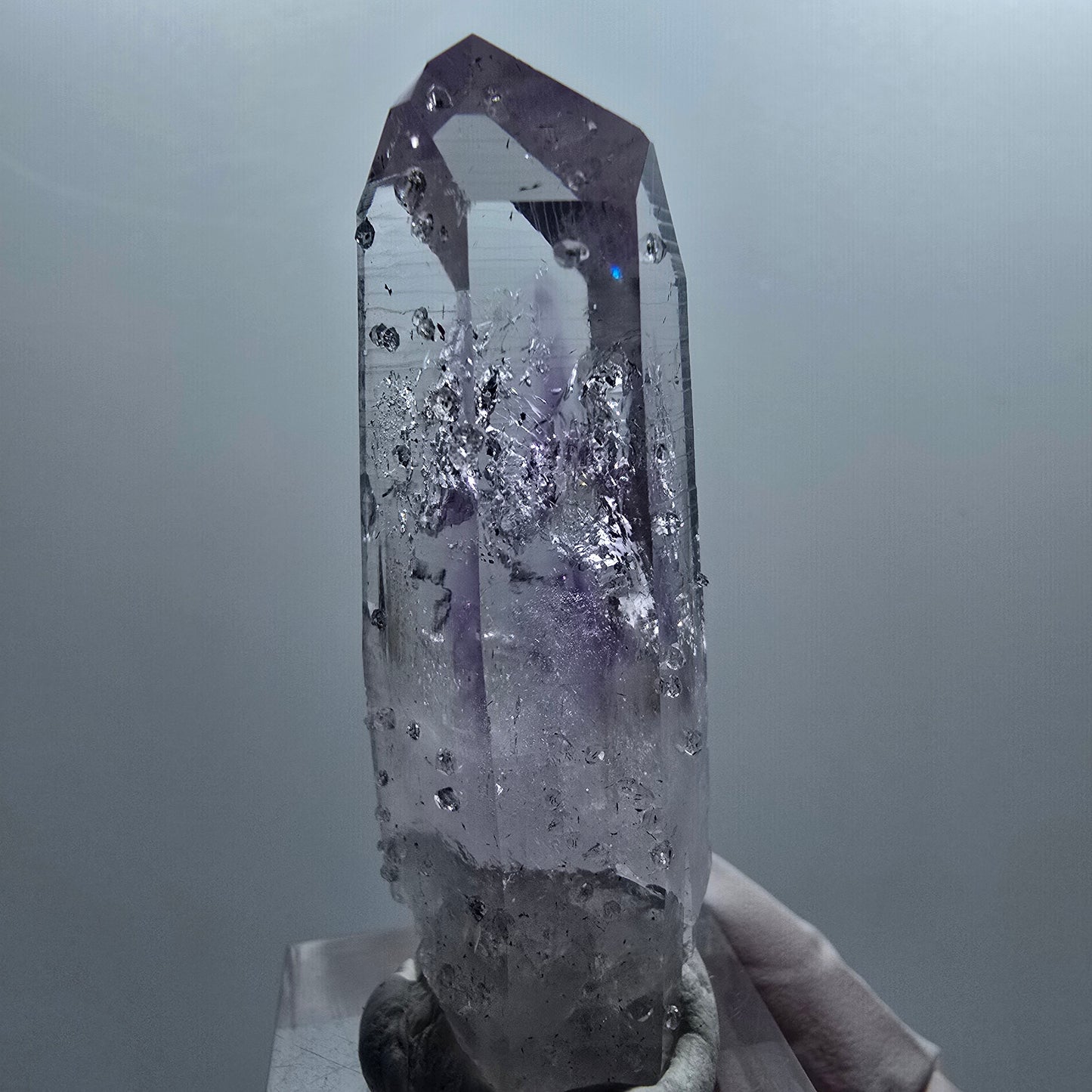 Améthyste fantôme léenne arlequin avec de l'analcime Mine de Goboboseb, Namibie 53*21*18mm #12651