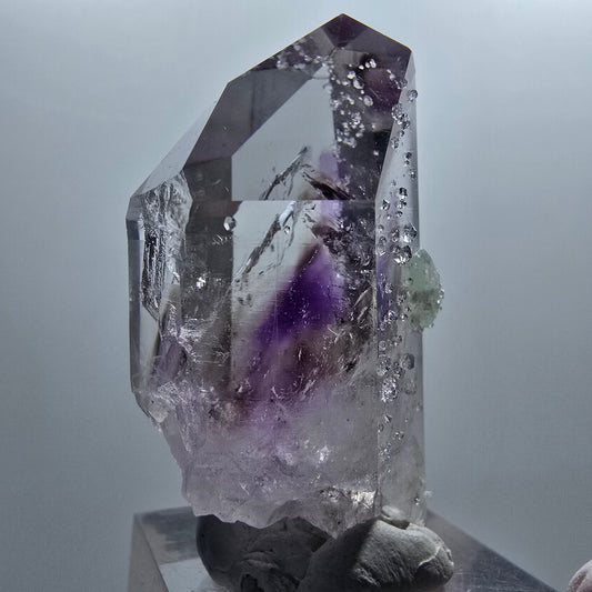Lemurian Phantom Amethyst with Analcime, Prehnite Streep Mine Goboboseb, Namibia 44*22*22mm #12652