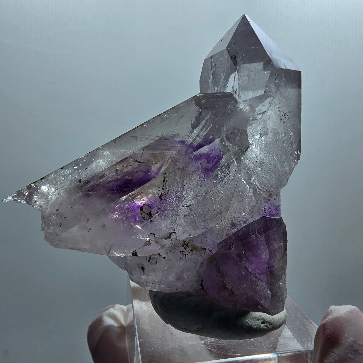 Skeleton Phantom Amethyst, Epidote Tip Streep Mine Goboboseb Namibia 50*50*25mm #12654