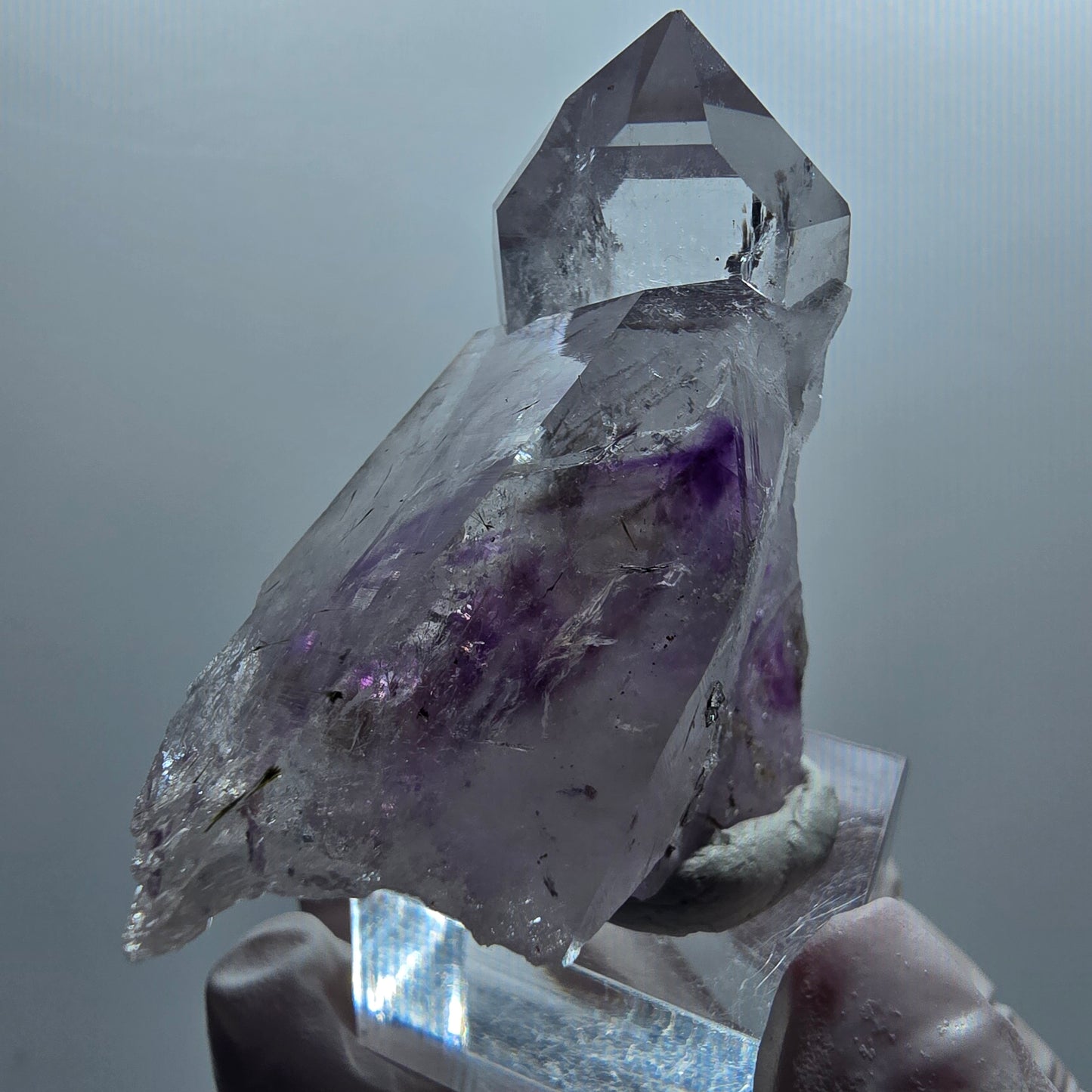 Skeleton Phantom Amethyst, Epidote Tip Streep Mine Goboboseb Namibia 50*50*25mm #12654